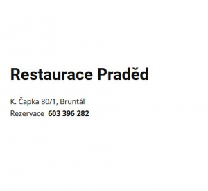 Restaurace Praděd Bruntál - obědové menu, chlazená jídla s sebou