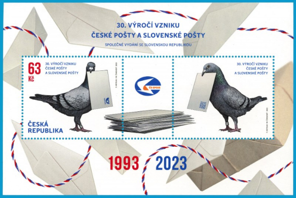 Česká pošta uvádí do prodeje nový aršík známek k výročí vzniku samostatných poštovních provozů